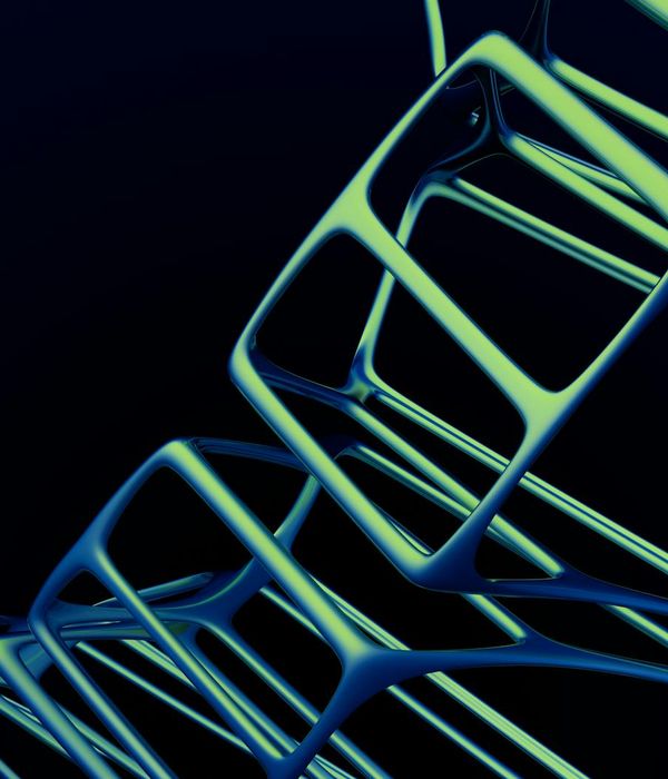 Abstract glowing geometric shapes representing visual focus and balance